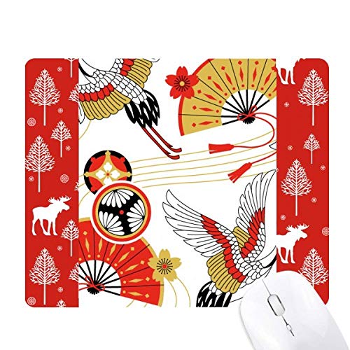 Souris de Noël haut de gamme à motif grue pliage sakura univers Woods Forêt