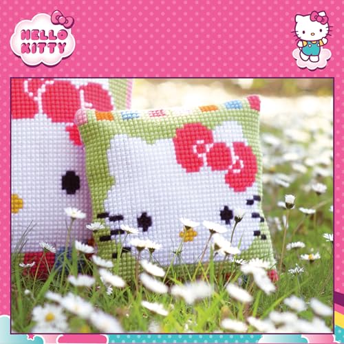 Kit coussin point de croix Hello Kitty Vervaco à offrir en cadeau