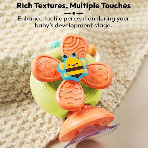 Image of StarAndDaisy Orapple Spinster Toy for Baby 5-in-1 Suction Spinner, Rattle, Friction Car, Windmill & Sensory Play | BPA-Free, Safe & Durable | Interactive Learning Toys for 6+ Months Kids