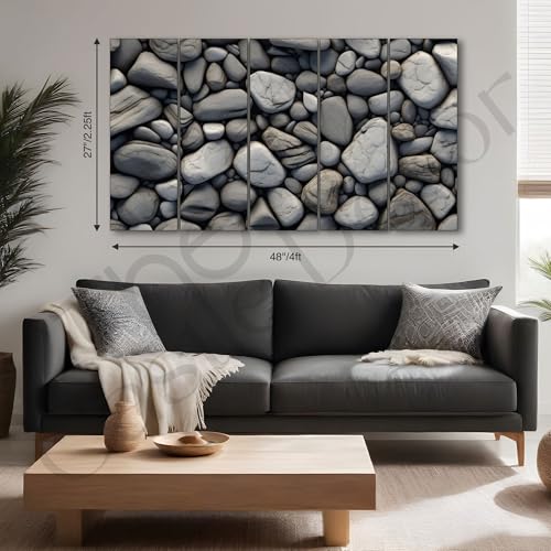Image of The Castle Decor Abstract art painting with frame Big Size 27x48 Wall art for living room,Bedroom,Drawing room,Hotels-Wooden Framed-346