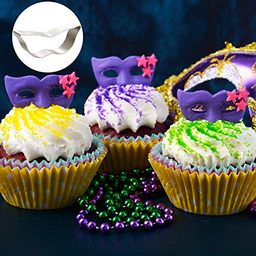 7 Pieces Mardi Gras Cookie Cutters Set Crown Masquerade Fleur De Lis Shaped Biscuit Molds For Diy Baking Cake Craft Pastry Bakeware Decoration #TOP4