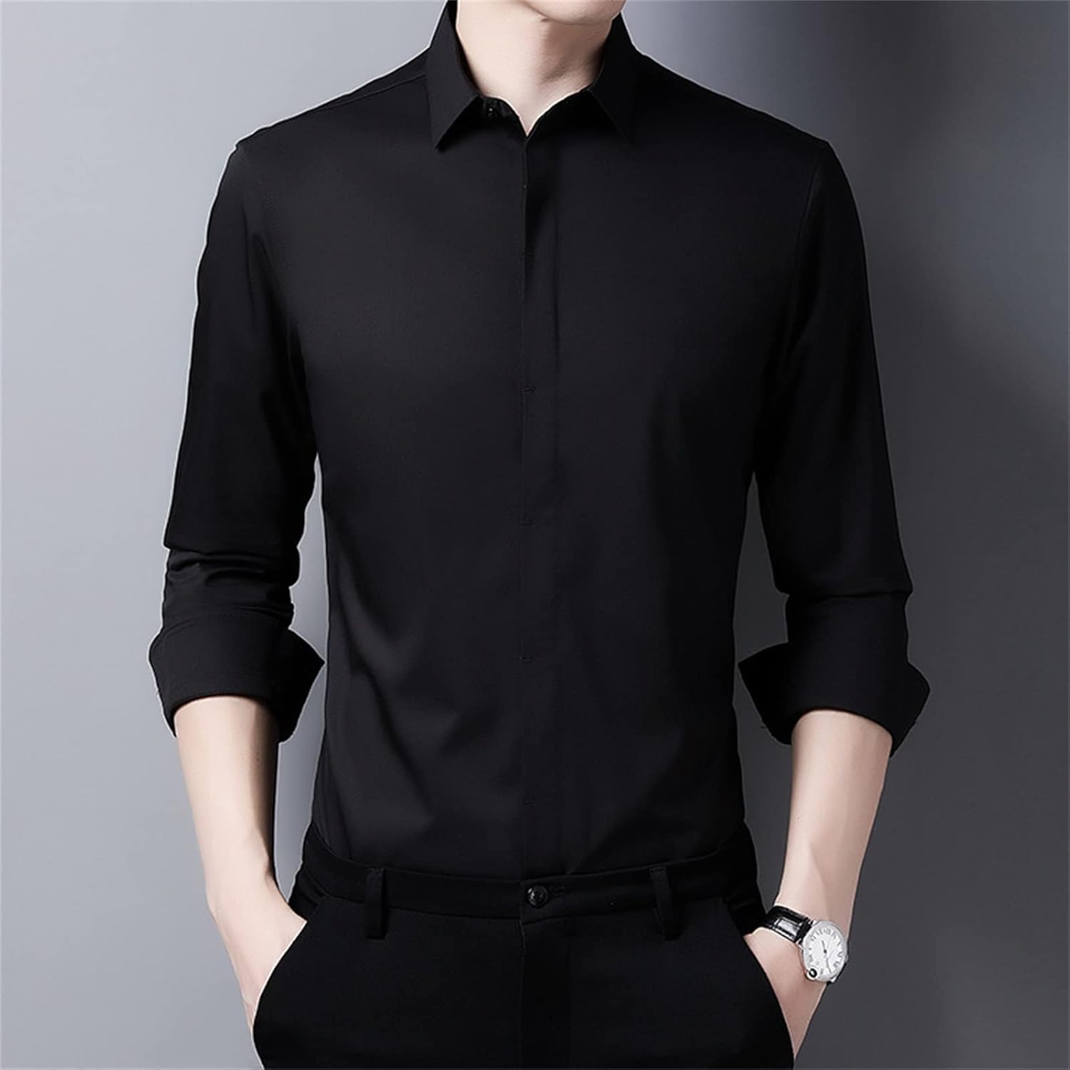 3xl black button down shirt Clearance