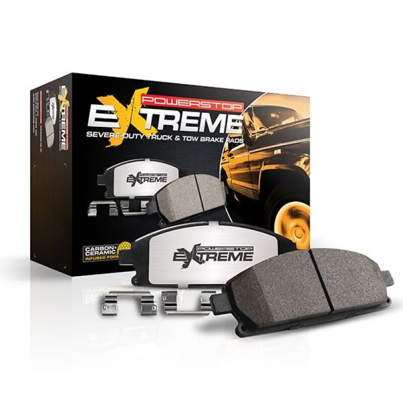 PowerStop Rear Brake Pads For Ford F-250 Super Duty 2023-25 Ford F-350 Super Duty 2023-25 - Z36 Truck & Tow Carbon Fiber Ceramic Brake Pads with Hardware Z36-2491