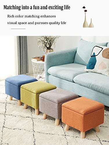 Banc de rangement pliant en lin gris pour optimiser votre salon - 5