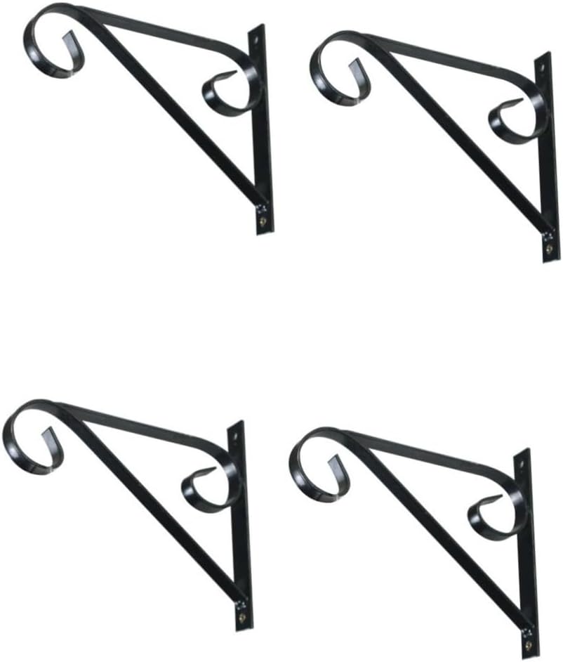 4pcs Iron Flowerpot Wall Brackets Rustic Plant Hangers for Home and Garden Easy Installation Space-Saving Design Flower Shelf for Bonsai Pots