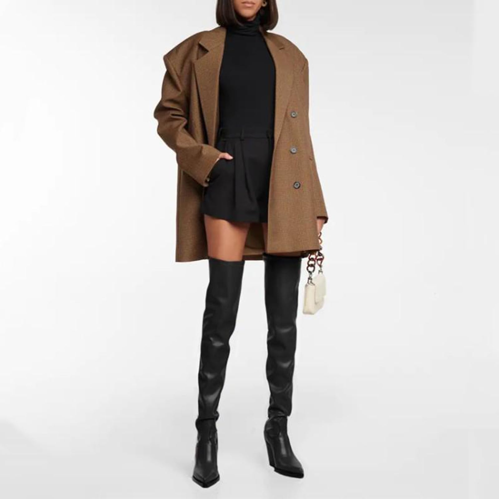 8CM/3.14IN Stivali Over-The-Knee Stivali Elasticizzati Stivali con Tacco Alto Stivali Donna con Tacco Spesso Extra-Lungo Coscia Stivali