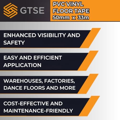 Image of GTSE - Orange Vinyl PVC Floor Tape 2 inch x 108ft Safety Marking Tape