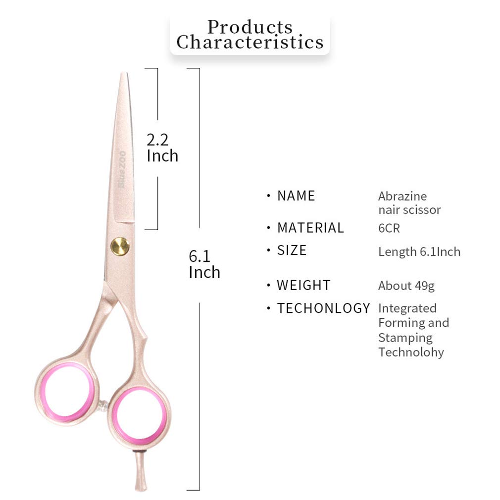 Barber Ciseaux De Coupe De Cheveux 5,5 Pouces 15.5Cm, Coupant Professionnel Ciseaux De Coiffure Set (Rose), Design Ergonomique Dédié Hairstylist, pour Salon De Coiffure/Salon/Accueil