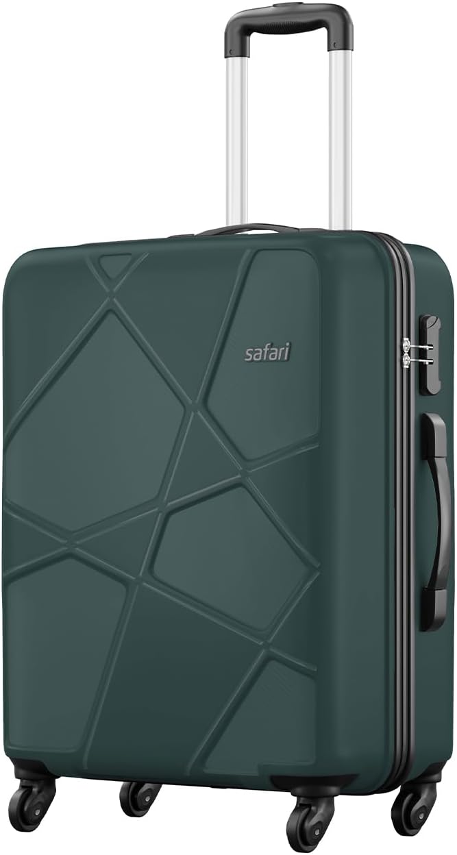 Medium Pentagon 65cm Checkin Trolley Bag Hard Case Polypropylene 4 Wheels 360 Degree Wheeling System Luggage, Travel Bag, Suitcase for Travel, Trolley Bags for Travel, Dusk Green