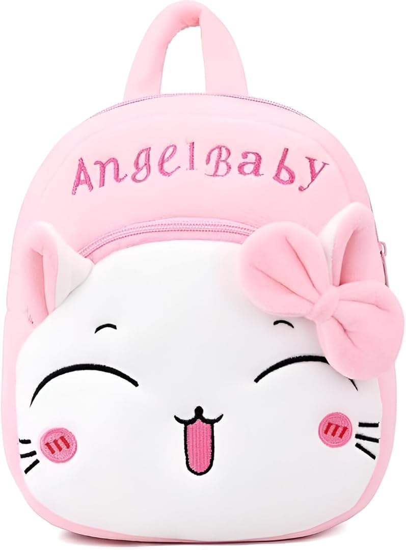 Cute Kids Velvet School Bag soft plush standard Cute Backpack Baby Girl Preschool Mini Travel Bags for Baby Girl & Baby Boy Ideal for Girls, Boys & Toddlers, 2-5 Years