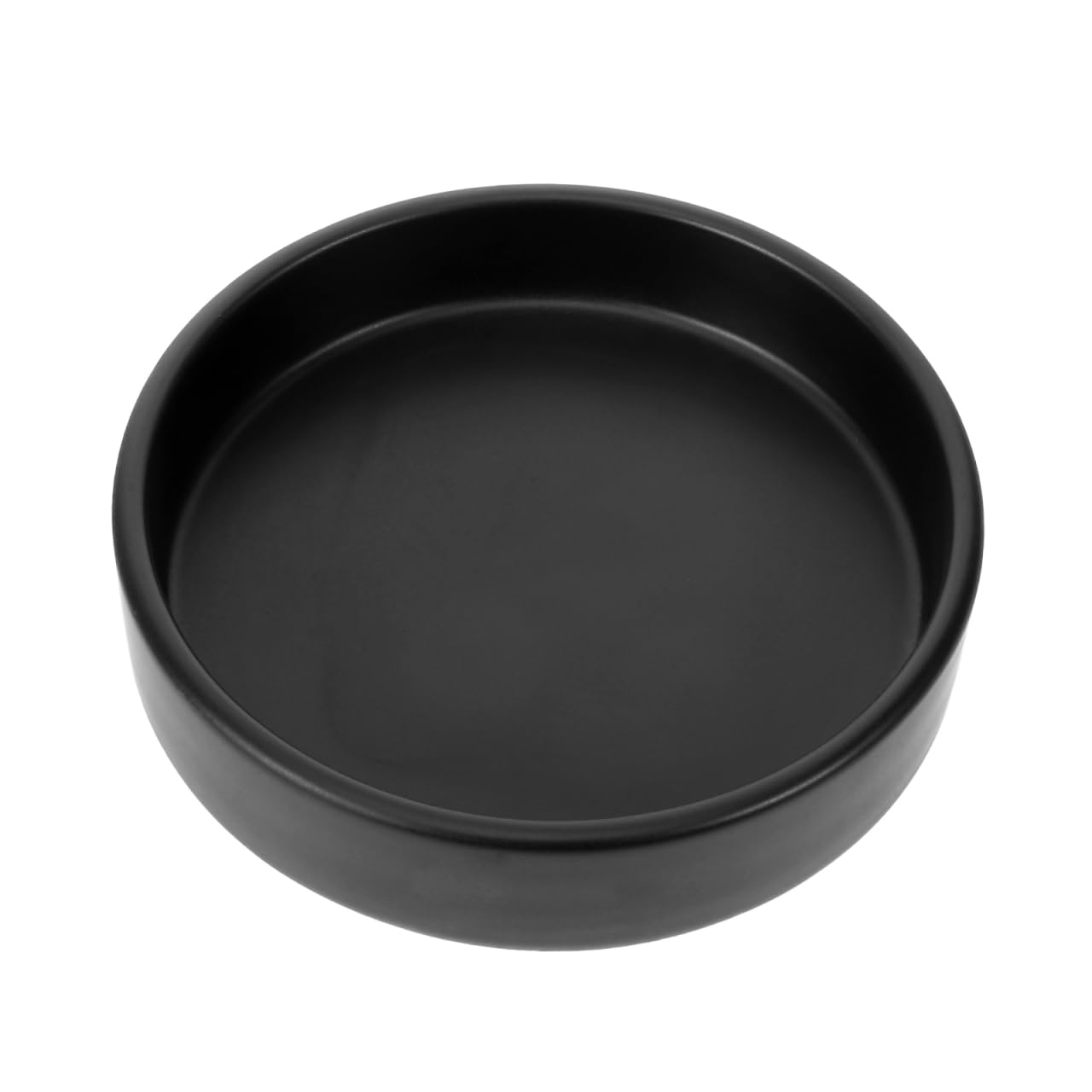 BESPORTBLE Ceramiczna podstawka pod rośliny okrągła 11,5 x 11,5 x 2,8 cm miseczka na rośliny bez otworów do użytku wewnętrznego i zewnętrznego czarna