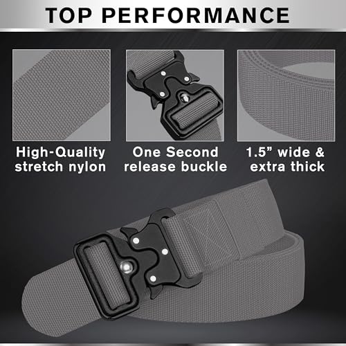 Image of TECEUM Tactical Belt - Heavy-Duty & Quick Release - Military, Work, Rigger, Duty & Utility Belt for Men