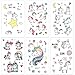 Amteker 295 Pezzi Unicorno Tatuaggi Temporanei Bambini - Tatuaggi Bambini Finti Adesivi Giocattoli Gadget per Ragazza Bambini Adulti Festa Compleanno Impermeabile Tatuaggio Temporaneo (16 Fogli)