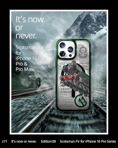 Image of Spigen Ultra Hybrid T MagFit Back Cover Case for iPhone 16 Pro, c11 Collection, MagSafe Compatible, Camera Control Covered, 3D Effect with Hexa-Layer Print - PC+TPU | Scotsman Fir