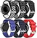 Produktbild Simpleas Unisex Silikon Uhrenarmbänder kompatibel mit TicWatch Pro/Pro 4G LTE / S2 / E2 / GTX, Gebürstete Edelstahl Schwarz Schnalle (22mm, 6PCS A)