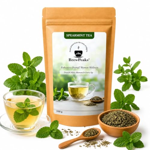 Image of Spearmint Tea - 100 gm -100 Cups | Pcos PCOD Relief | Balances Hormones, Reduces Facial Hair & Acne and Supports Digestion | Herbal Tea - Dried Loose Leaf - Caffeine Free