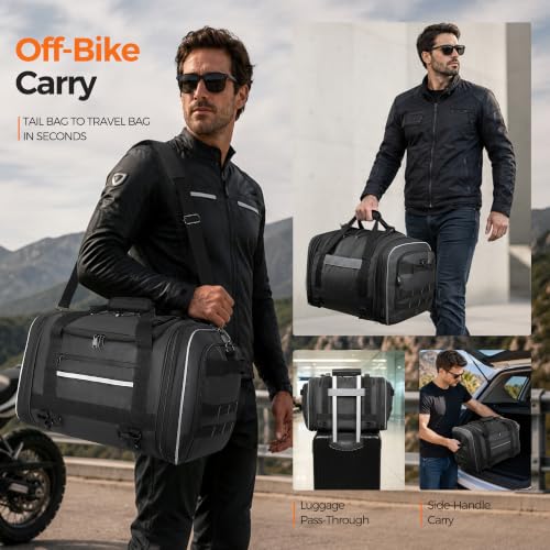 Bolsa de equipaje trasera impermeable para moto 40L miniatura 6