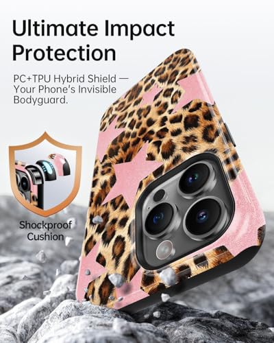 Coque iPhone 13 Pro léopard compatible MagSafe et résistante aux chocs