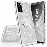Miagon Hülle Glitzer für Huawei P40 Pro,Glänzend Mädchen Frauen Weich Silikon Handyhülle mit Strass Diamant 360 Grad Ständer Schutzhülle Etui Cover