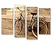 Produktbild islandburner Bild Bilder auf Leinwand Hollandrad Sepia Retro Altes Fahrrad 4er XXL Poster Leinwandbild Wandbild Dekoartikel Wohnzimmer Marke