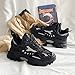 Exusiai Men's Chunky Sole Sneakers Stylish Lace-Up Dad Shoes Platform Athletic Breathable Walking Running Shoes for Comfort & Durability (Black,12)