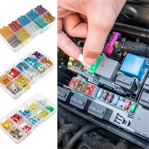 Kit de fusibles surtidos 100X pequeños fusibles perfil bajo fusibles eficientes de reemplazo automotriz (tamaño mediano) miniatura 3