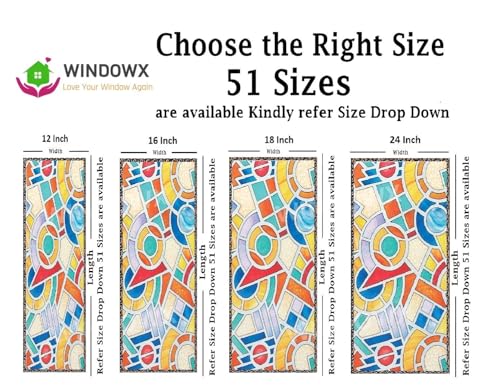 Image of Premium Vinyl Privacy Stained Window Glass Sticker (12x200 Inch) - Self-Adhesive Decorative Sticker Opaque Tint Wallpaper for Glass Cover Window, Door, Office, Home.| Anti-UV. Colorful Stones