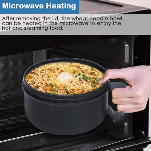Image of Ramen Bowl,Ramen Cooker,Microwave Ramen Bowl,Microwave Safe Soup Bowl,Portable Ramen Cooker, Instant Ramen Noodle Bowls For Home Office Dorm Apartment motor home etc