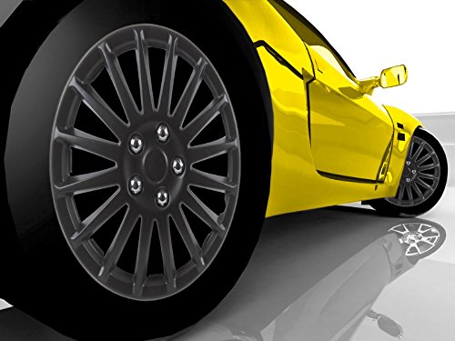 Unitec Suzuka, 7517, premium wieldoppen, set van 4, zwart, set van 4 14" inch - Image 3