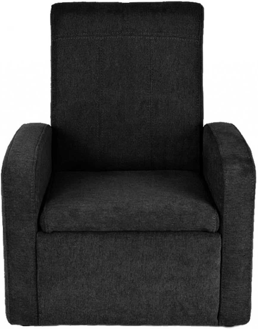 Kids Black Comfy Upholstered Recliner Chair with Storage