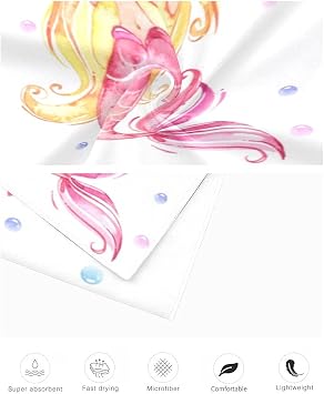 BUY JOY Mermaid Beach Towels, Personalized Beach Towel for Women Girl, Mermaid Scales Watercolor Large Size Custom BathPool Towel with Name Text 3060 inches (Mermaid 1)
