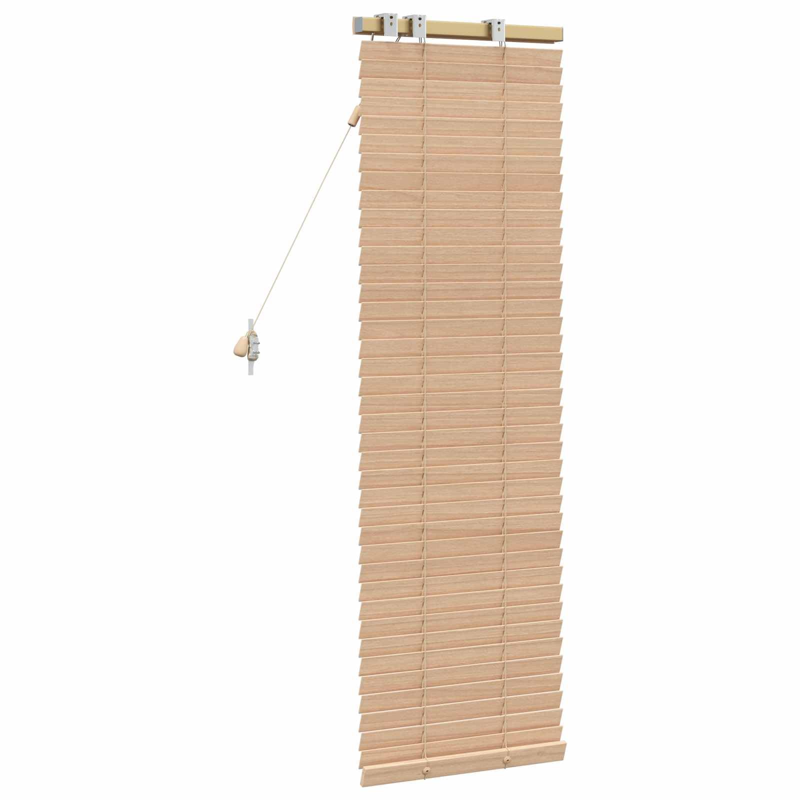 Jalousie Eichenoptik 50 x 130 cm aus massivem Paulownia Holz 35 mm Lamellen, mit Sichtschutz und Verdunkelung für innen, mit Montageset und Sicherheitsclips