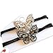 Xiwstar 2Pcs Elegant Women Girls Hair Scrunchies Crystal Rhinestone Butterfly Hair Ties Bands Accessories Ponytail Holder