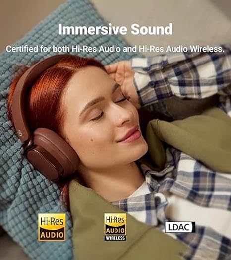 Image of Japan Series Bluetooth 6.0 Wireless Over-Ear Headphones with 400mAh Battery, 20H Playtime, Deep Bass HiFi Stereo, Built-in Mic, 40mm Drivers, Foldable Headset (Brown)