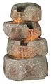 Glacial Rock Zen Rustic Outdoor Floor Water Fountain 30" High with LED Light Tiered Cascading for Garden Patio Backyard Deck Home Lawn Porch House Relaxation Exterior Balcony - John Timberland