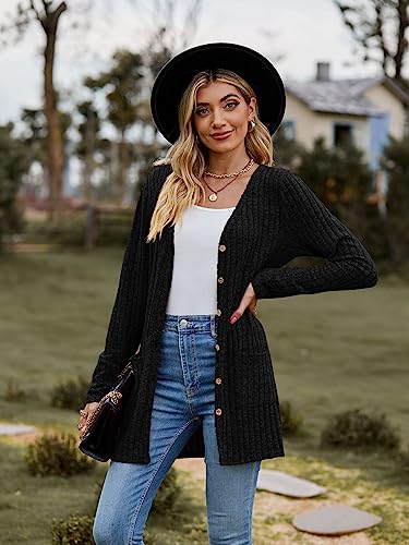 Women’s 2025 Fall Fashion Cardigan Lightweight Soft Knit Cardigan for Women Long Sleeve Open Front Coat with Pockets4