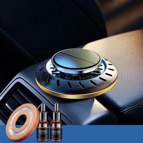 車用芳香剤 ソーラー回転式 アロマディフューザー カーアロマ 消臭 高級カー用品 アルミ合金製 太陽エネルギー 車 芳香剤 静音 車内飾り 除菌 固形香料 取り付け簡単 エアコン吹き出し口用 カー用品 贈り物