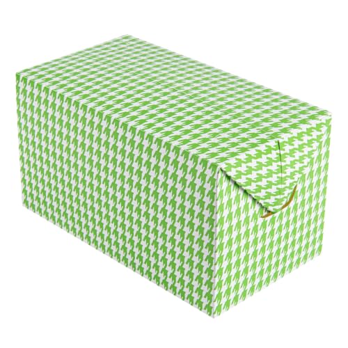 Image of Restaurantware Bio Tek 80 Ounce To Go Boxes 400 Rectangle Take Out Food Containers - Fast Top Closure Disposable Green Houndstooth Paper Carry Out Containers For Burgers Or Fried Chicken