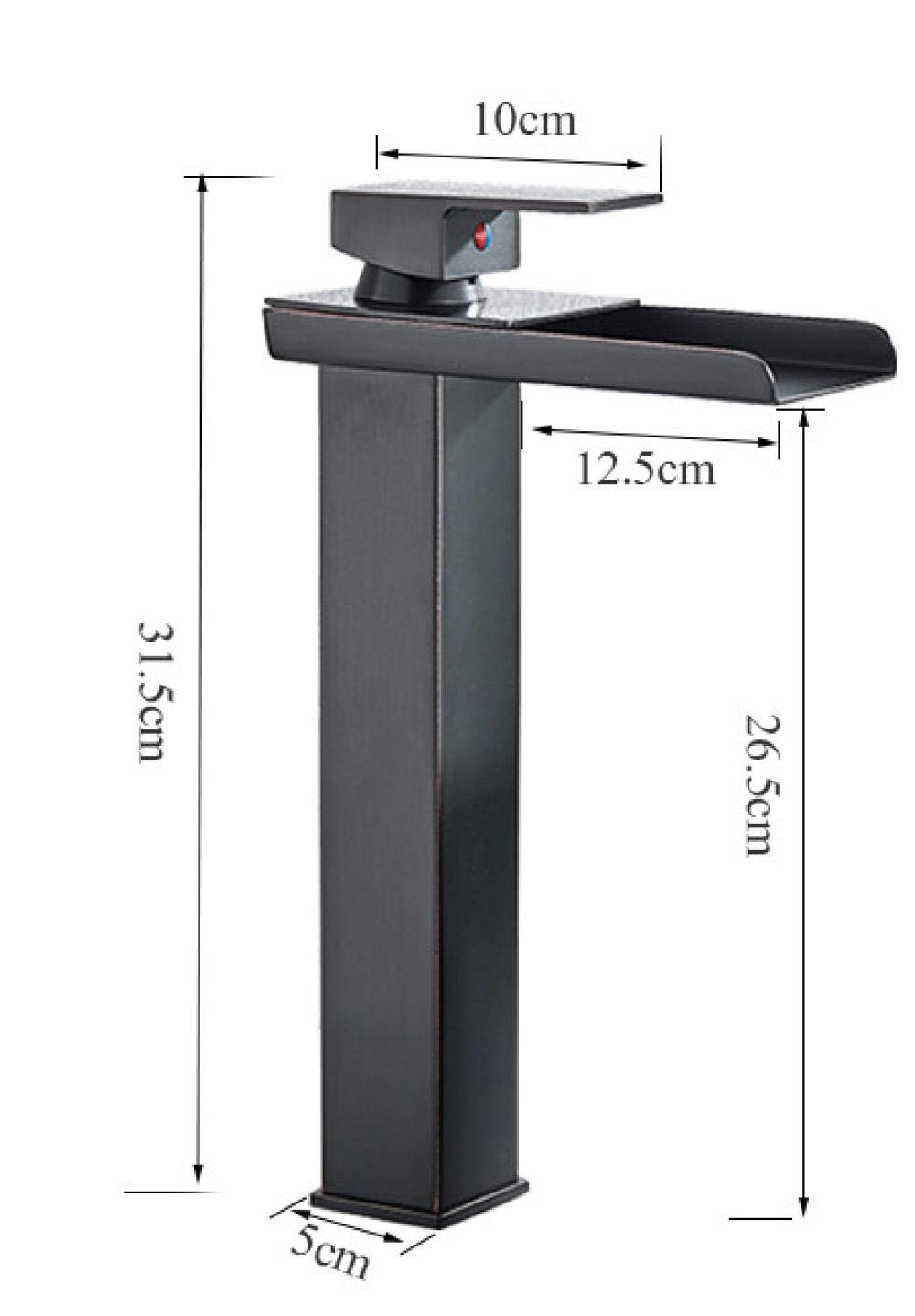 Nian Rubinetto del bacino Nichel spazzolato Rubinetto del bacino del bagno Rubinetto a cascata Rubinetto per lavabo caldo e freddo Rubinetto per doccia Nave libera