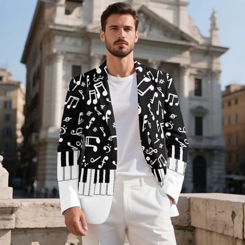 Men's Party Retro Printed Suit Jacket Notched Lapel Slim Fit One Button Stylish Blazer Business Lightweight Suit2