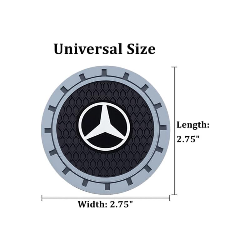 Image of Car Cup Holder Coaster for Mercedes Benz Series Universal Non-Slip Cup Holder Insert Coaster Car Interior Accessories,Black 2PCS