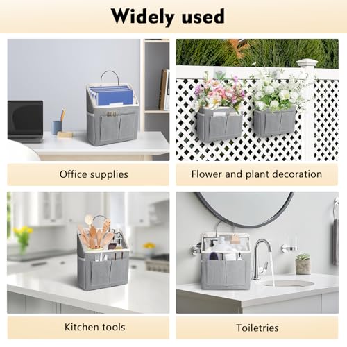 AiQInu 2 Stück Hängende Aufbewahrungstasche, Aufbewahrung mit 5 Fächer, Hochwertigem Segeltuch Lagerung Veranstalter, High Capacity Faltbares Wandorganizer, für Badezimmer, Zuhause, Büro, Wohnmobil