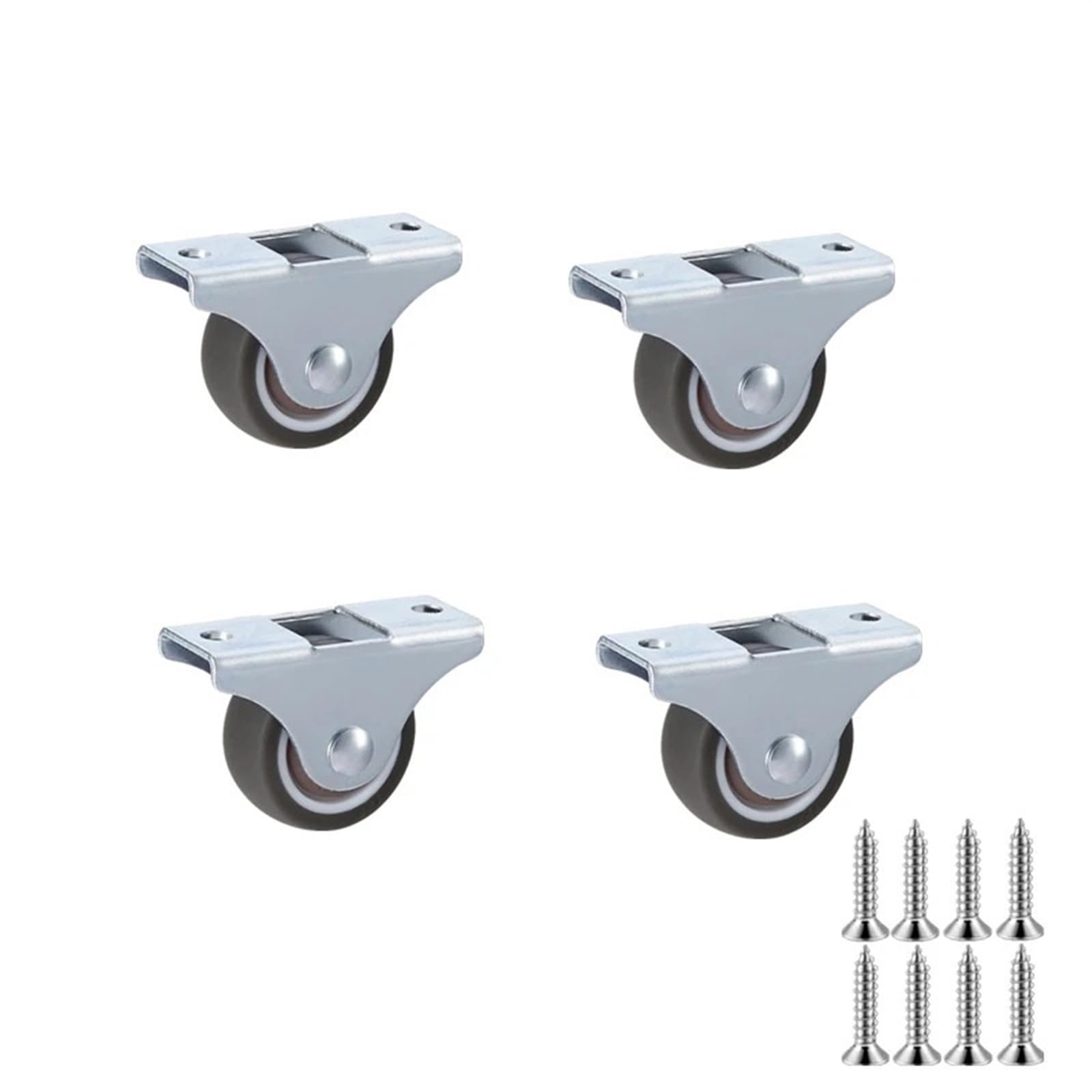 DFLPBHAV 4-8 Pcs/Lot Directional Wheel Small and Home Drawer Pulley Bearing Silent Rubber Furniture Cabinets Fixed(4 Pcs), 1.0 Inch
