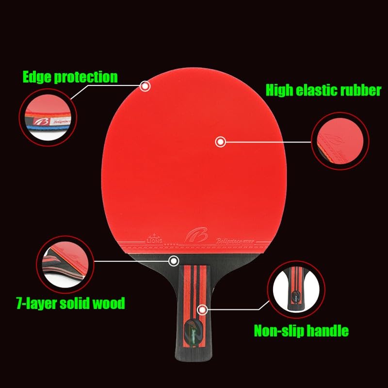 TYGXING Penhold Ping Pong Paddle, Chinese Style Short Handle Table Tennis Racket, Professional Table Tennis Paddle for Beginners