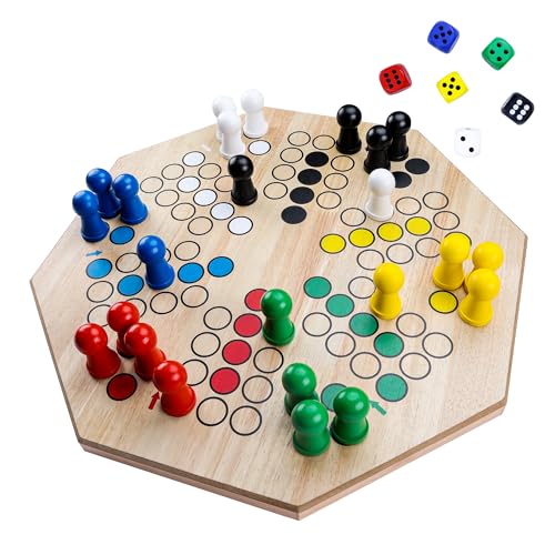 Gothink ET0020-1 20-Inch Extra Jumbo Ludo Game Set Classic Tranditional Strategy Game Giant Double Sided Painted Wooden Ludo Board Game thumb #7