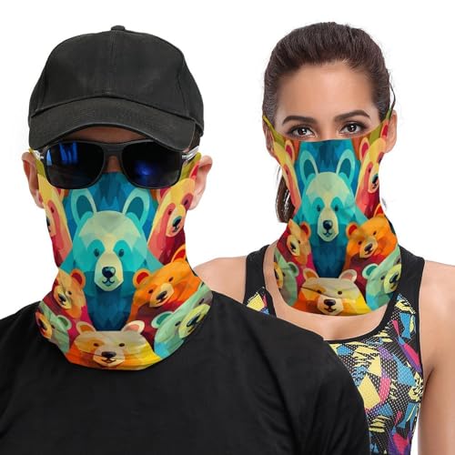 Neck Gaiter Face Mask Multifunctional Colorful Flowers Butterflies Print Uv Mask Face Cover for Sun Protective