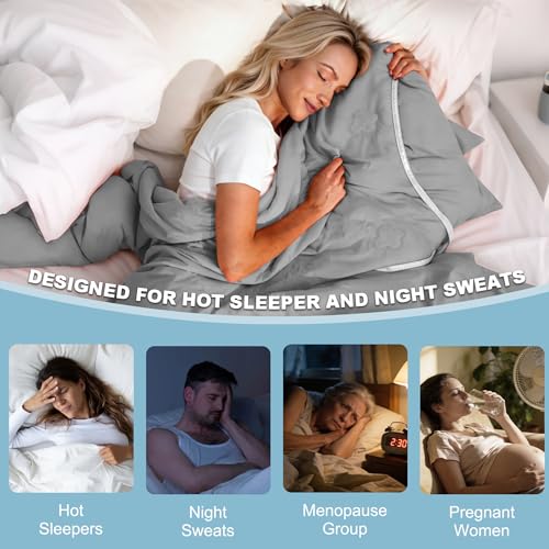 Image of Cooling Blanket King(90 inchx104 inch), Double-Sided Cold Blanket for Hot Sleepers