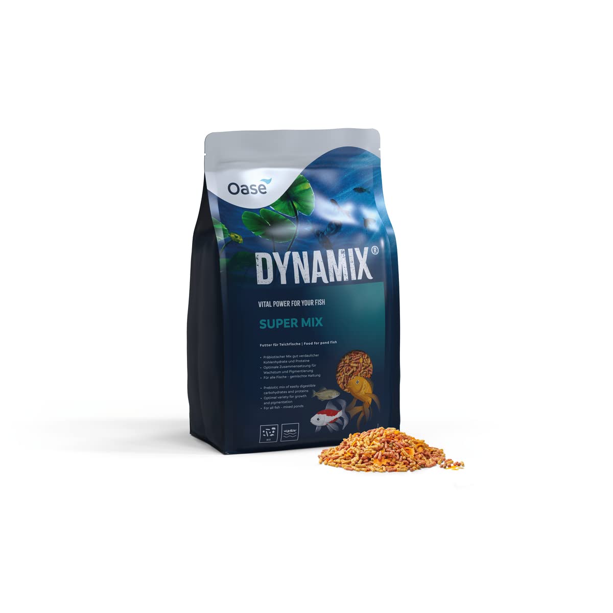 OaseDynamix Super Mix 8L (0.99kg) Pond Koi Fish Food Boost Natural & Red Colour Pigmentation