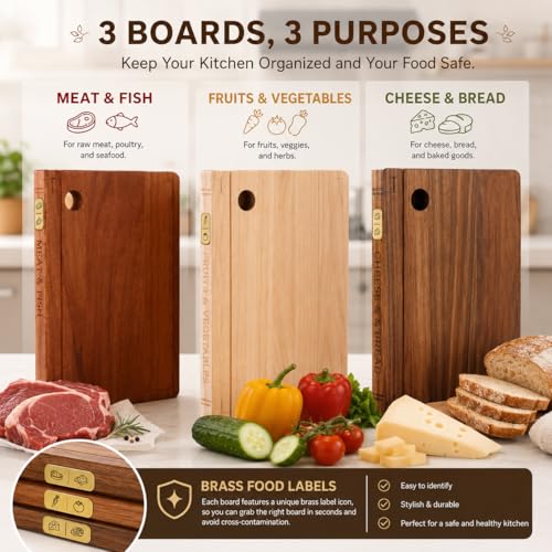 Set de tablas de cortar en forma de libro, 3 piezas miniatura 2