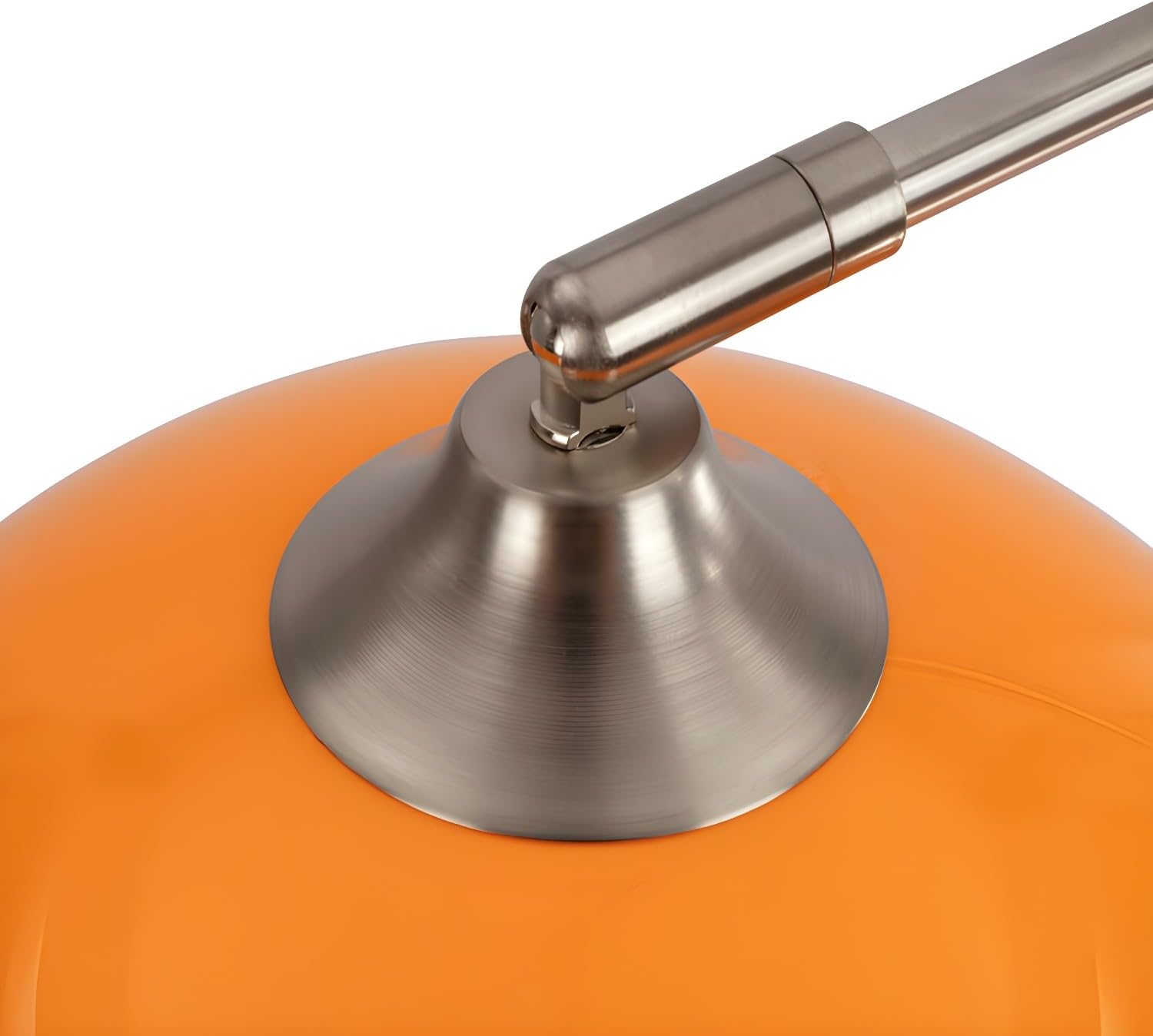 LITFAD Metal Round Shape Floor Lamp Modern Style 1 Light Floor Lamp Adjustable Lamp Head Standing Light for Living Room Office Bedroom - 110V-120V Orange